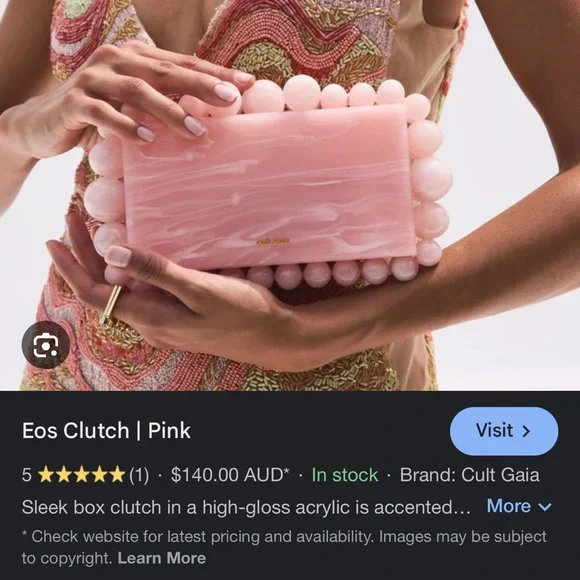 Cult Gaia Blush Pink Acrylic Clutch - Picture 1 of 1